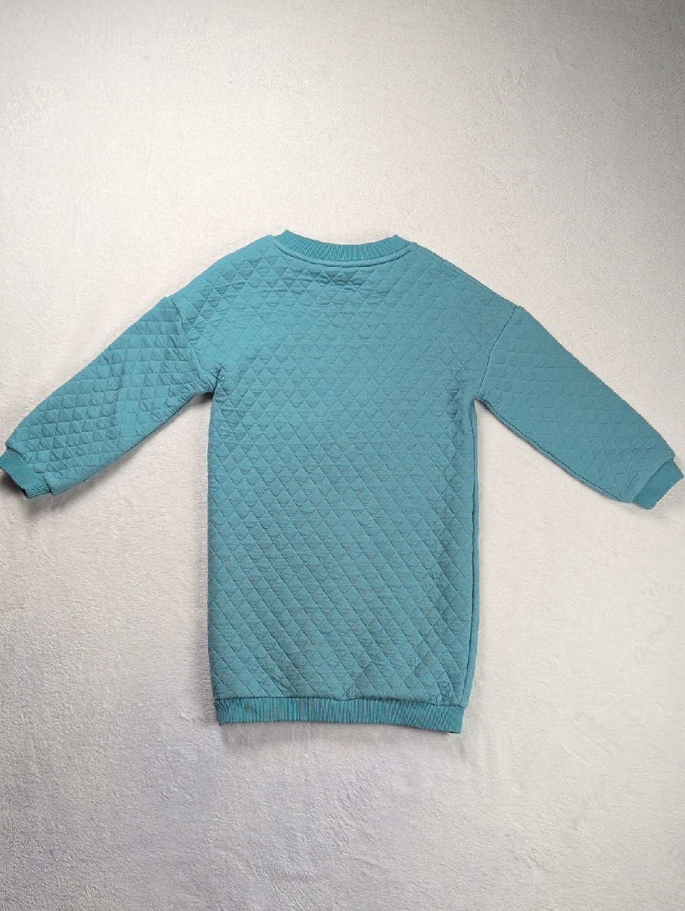 Deux Par Deux Girls Quilted Tunic Dress Turquoise Blue Size 6 - Picture 2 of 11